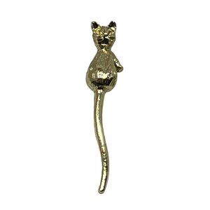 Nemo Vintage Cat Tie Tack Gold Tone Kitten Lapel Pin Brooch